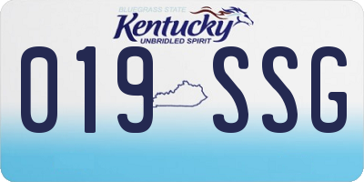 KY license plate 019SSG