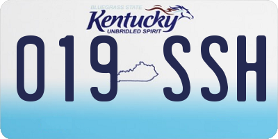 KY license plate 019SSH