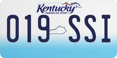 KY license plate 019SSI