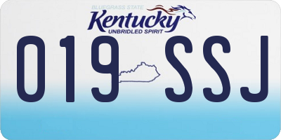 KY license plate 019SSJ
