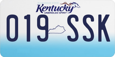 KY license plate 019SSK