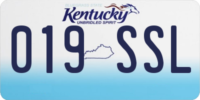KY license plate 019SSL