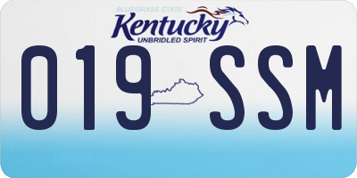 KY license plate 019SSM