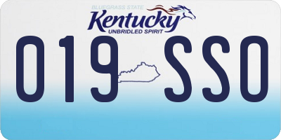 KY license plate 019SSO