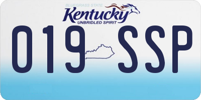 KY license plate 019SSP