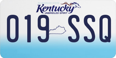 KY license plate 019SSQ
