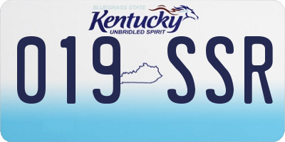KY license plate 019SSR