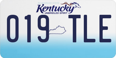 KY license plate 019TLE