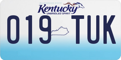 KY license plate 019TUK