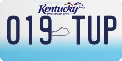 KY license plate 019TUP