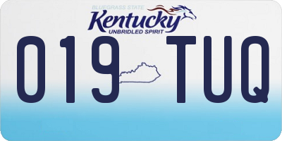 KY license plate 019TUQ