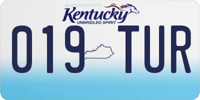 KY license plate 019TUR