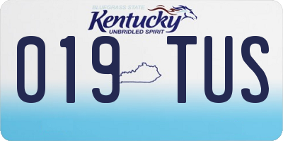 KY license plate 019TUS