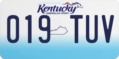 KY license plate 019TUV