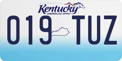KY license plate 019TUZ