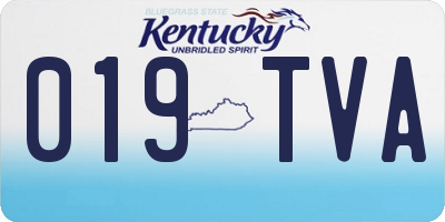 KY license plate 019TVA