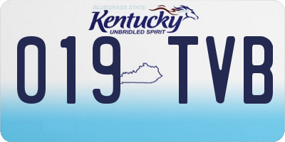 KY license plate 019TVB