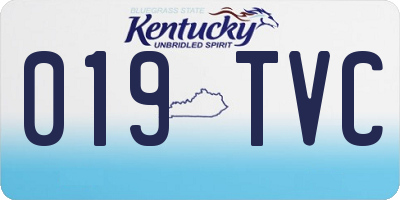 KY license plate 019TVC