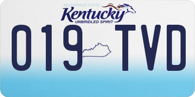 KY license plate 019TVD