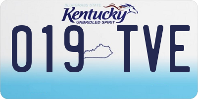KY license plate 019TVE