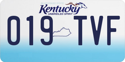 KY license plate 019TVF