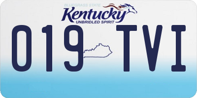 KY license plate 019TVI