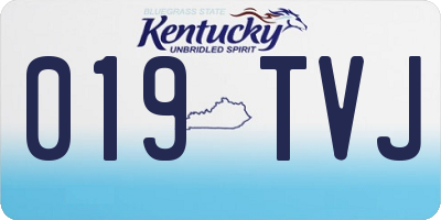 KY license plate 019TVJ