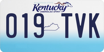 KY license plate 019TVK