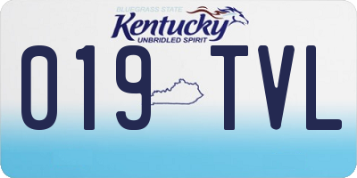 KY license plate 019TVL