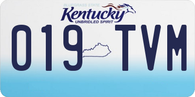 KY license plate 019TVM