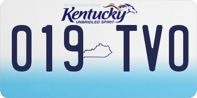 KY license plate 019TVO