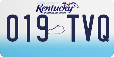 KY license plate 019TVQ