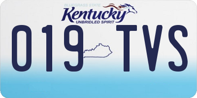 KY license plate 019TVS
