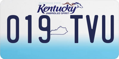 KY license plate 019TVU