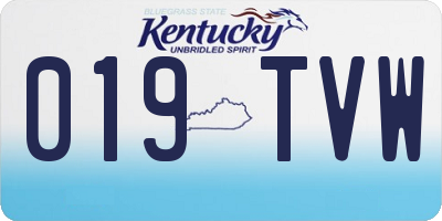 KY license plate 019TVW