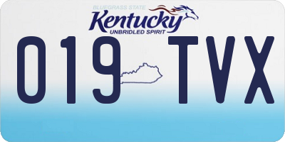 KY license plate 019TVX