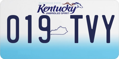 KY license plate 019TVY