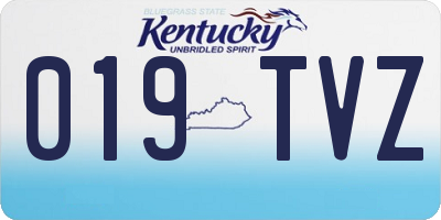 KY license plate 019TVZ