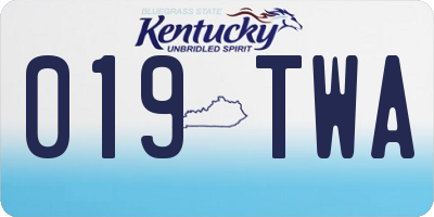 KY license plate 019TWA
