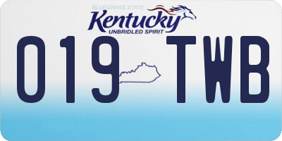 KY license plate 019TWB