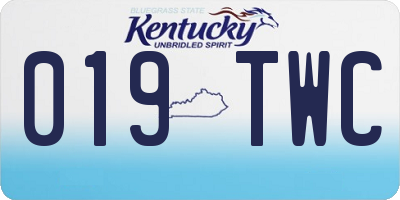 KY license plate 019TWC