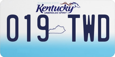KY license plate 019TWD