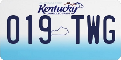 KY license plate 019TWG
