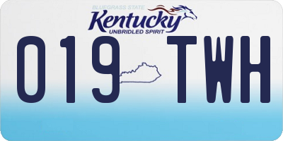 KY license plate 019TWH