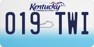 KY license plate 019TWI