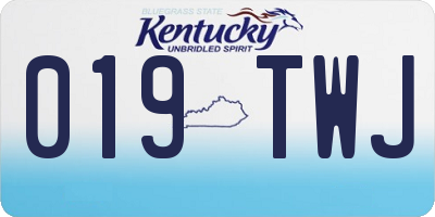 KY license plate 019TWJ