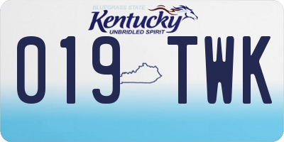 KY license plate 019TWK