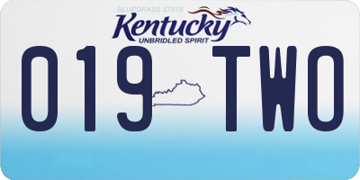 KY license plate 019TWO