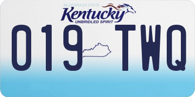 KY license plate 019TWQ