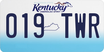 KY license plate 019TWR